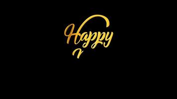 Golden Happy New Year Animated Text with Fireworks video