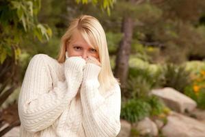 Attractive Blonde Woman in the Park photo