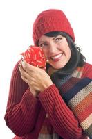 Attractive Woman Holds Gift photo