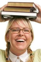 Attractive Woman with Her Books photo