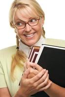 Cute Student with Retainer Carrying Her Books photo