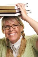 Attractive Woman with Her Books photo