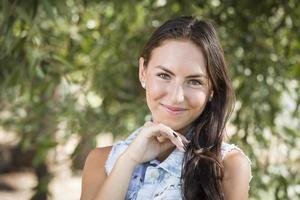 Attractive Mixed Race Girl Portrait photo