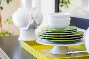 detalles en verde manzana abstracto comedor decorativo en el hogar foto