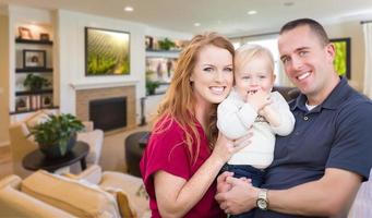 Young Military Family Inside Their Beautiful Living Room photo