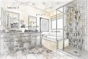 Beautiful Custom Master Bathroom Design Drawing Details photo