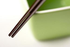 Chopsticks and Green Bowl photo