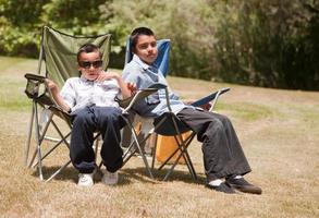 Two Hispanic Brothers at the Park photo