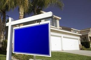 Blank Real Estate Sign and House photo