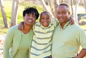 Happy African American Man, Woman and Child photo