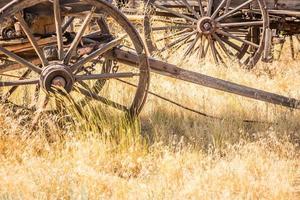 Abstract of Vintage Antique Wood Wagons and Wheels. photo