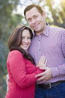 Attractive Caucasian Couple Portrait Outdoors photo