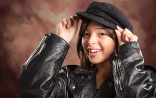 Pretty Hispanic Girl Studio Portrait photo