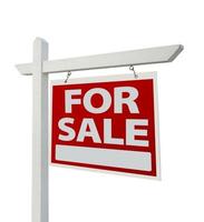 For Sale Real Estate Sign Isolated - Right photo