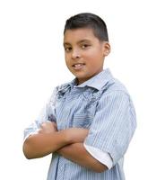 Young Hispanic Boy on White photo