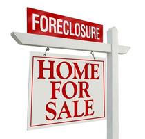 Foreclosure Home For Sale Real Estate Sign photo