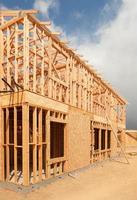 Wood Home Framing Abstract At Construction Site photo