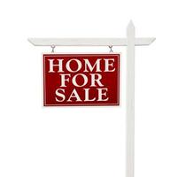 Home For Sale Real Estate Sign on White photo