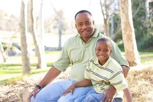 Man and Child Having Fun photo