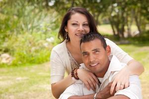 Attractive Hispanic Couple in the Park photo