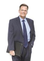 Handsome Businessman Portrait on White photo