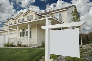 Blank Real Estate Sign and Home photo