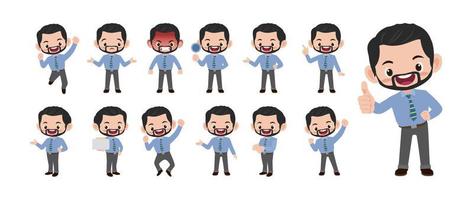 Set of people with different poses vector