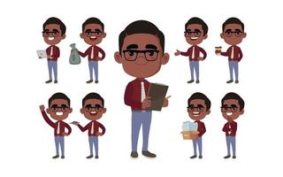 Set of people with different poses vector