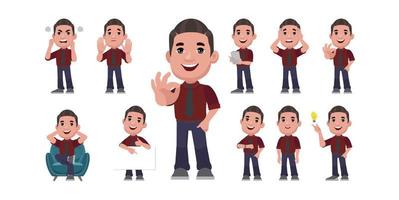 People with different poses. vector