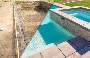 Before and After Pool Build Construction Site photo