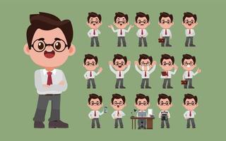 Set of people with different poses vector