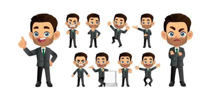 Businessperson with different poses. vector
