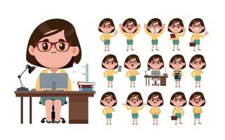 Person in different positions set vector