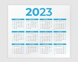 calendario 2023, diseño de calendario, diseño de planificador, diseño de calendario de 12 meses, listo para imprimir, vector