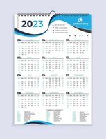 plantilla de diseño de calendario 2023, calendario de vacaciones, calendario 2023, diseño de calendario, diseño de calendario médico, vector