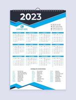 diseño de calendario de 12 meses, plantilla de diseño de calendario 2023, calendario de una sola página, diseño de calendario vector