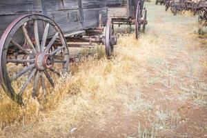 Abstract of Vintage Antique Wood Wagons and Wheels. photo