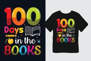 100 días en la camiseta de los libros vector