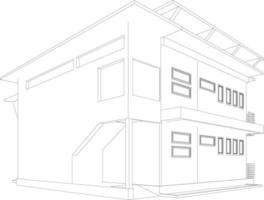 3D illustration of building project vector