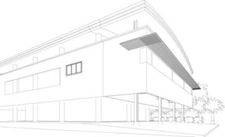 3D illustration of building project vector