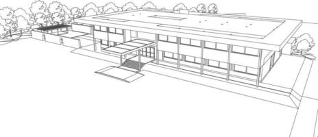 3D illustration of building project vector