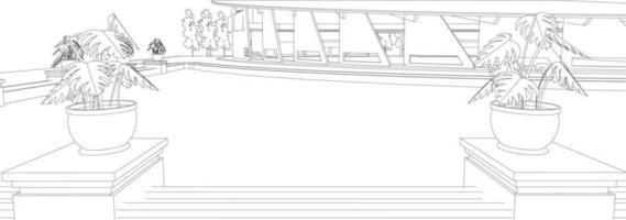 3D illustration of building project vector