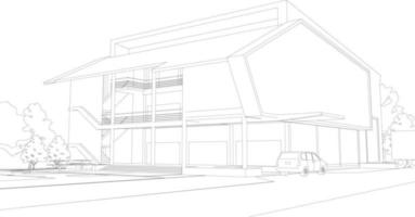 3D illustration of building project vector