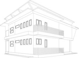 3D illustration of building project vector