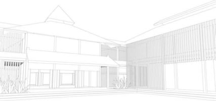 3D illustration of building project vector