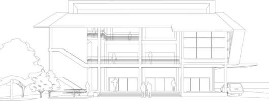 3D illustration of building project vector