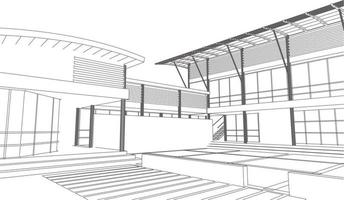 3D illustration of building project vector