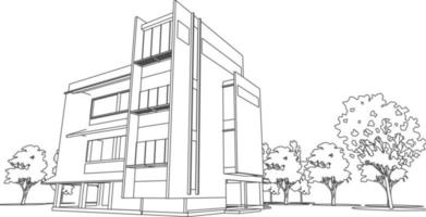 3D illustration of building project vector