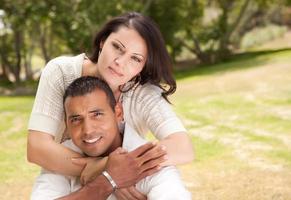 Attractive Hispanic Couple in the Park photo