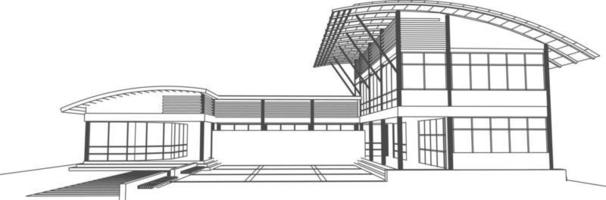 3D illustration of building project vector